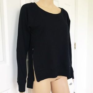 UGG Black Morgan Side Zip Pullover Sweater
